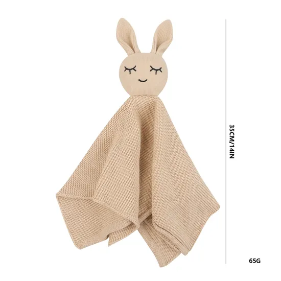 Baby Blankets Crochet Bunny Organic Comforter Cotton Knitted Security Blanket Gender Neutral Baby Blanket Baby Shower Gift Toy Products 