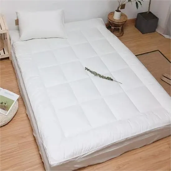 Bed Mattress Topper Cotton Goose Down Duck Feather Mattress Protector Cover Pad 