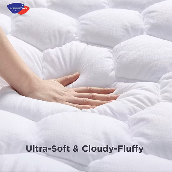 Modern Bed Medium Firm Mattress Topper Queen Bamboo Charcoal Infused Mattress Topper Cover Cooling Queen Pressure Relief Mattress Pad