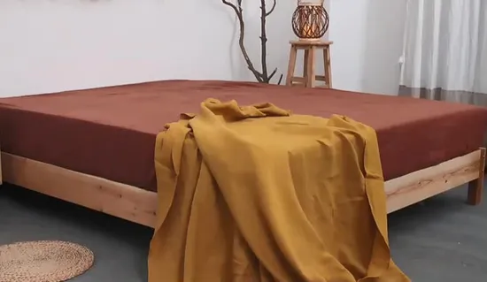 Wholesale Standard Stonewashed Linen Gingham Linen Duvet Cover Set with 1 Duvet Cover 2 Pillowcases 