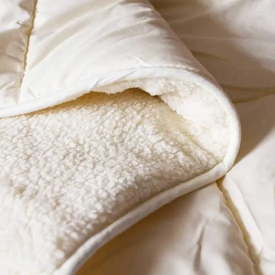 Reversible Hotel Bedding Mattress Cover Sherpa Mattress Pad Topper 