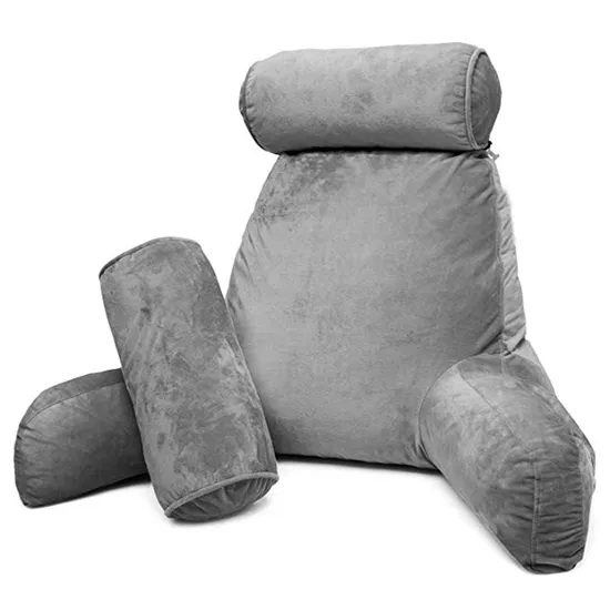 Memory Foam Book Reading & Bed Rest Gaming Back Adult Side Pocket Arms Pillow 