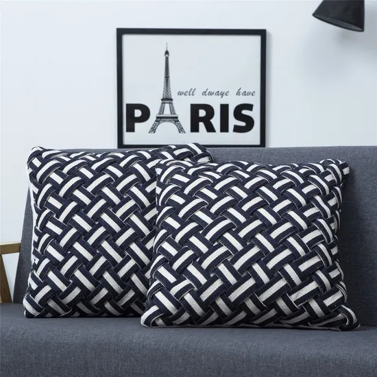 High Quality Polyester Pillowcase 2PCS Home Textile Customized Bedding Black White Pillow Shams Comforter Coverlets Pillow Case Manufacturer 